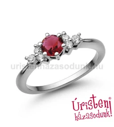 E101FR_B - RUBIN - GYÉMÁNT köves fehér arany Eljegyzési Gyűrű