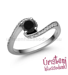 E103FBB_C - FEKETE GYÉMÁNT - CIRKÓNIA Eljegyzési gyűrű