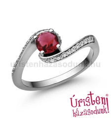 E103FR_B - RUBIN - GYÉMÁNT köves fehér arany Eljegyzési Gyűrű