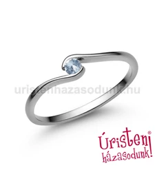 E105FK - AKVAMARIN fehér arany Eljegyzési Gyűrű