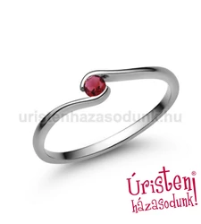 E105FR - RUBIN  köves fehér arany Eljegyzési Gyűrű