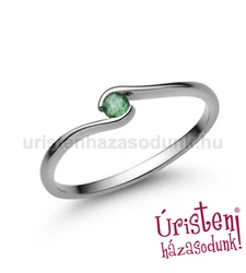 E105FS - SMARAGD  köves fehér arany Eljegyzési Gyűrű