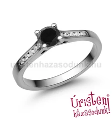 E109FBB_C - FEKETE GYÉMÁNT - CIRKÓNIA Eljegyzési gyűrű