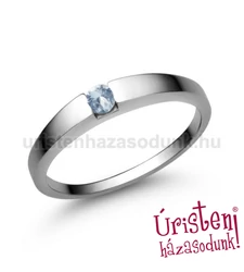 E10FK - AKVAMARIN köves fehér arany Eljegyzési Gyűrű