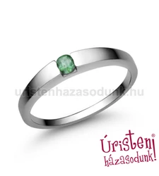 E10FS - SMARAGD köves fehér arany Eljegyzési Gyűrű