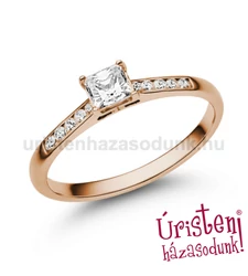 E110RC - CIRKÓNIA köves rozé arany Eljegyzési Gyűrű
