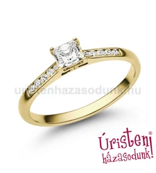 E110SC - CIRKÓNIA köves sárga arany Eljegyzési Gyűrű