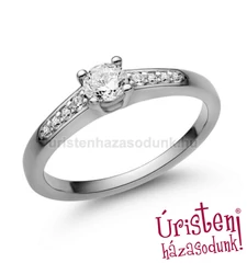 E115FC - CIRKÓNIA köves fehér arany Eljegyzési Gyűrű