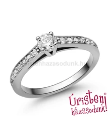 E118FC - CIRKÓNIA köves fehér arany Eljegyzési Gyűrű