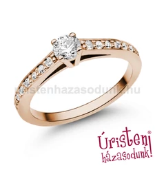 E118RC - CIRKÓNIA köves rozé arany Eljegyzési Gyűrű