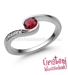 E119FR_B - RUBIN - GYÉMÁNT köves fehér arany Eljegyzési Gyűrű