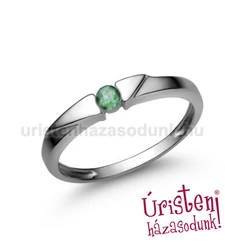 E12FS - SMARAGD köves fehér arany Eljegyzési Gyűrű