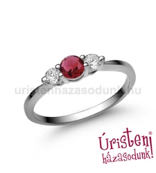 E16FR_B - RUBIN - GYÉMÁNT köves fehér arany Eljegyzési Gyűrű