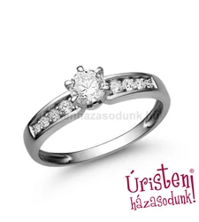 E17FC - CIRKÓNIA köves fehér arany Eljegyzési Gyűrű