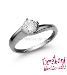 E19FZF - FEHÉR ZAFÍR köves fehér arany Eljegyzési Gyűrű