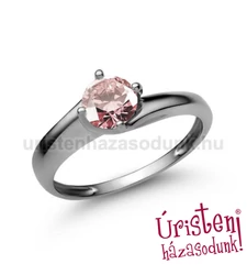 E19FZR - RÓZSASZÍN ZAFÍR köves fehér arany Eljegyzési Gyűrű