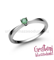 E1FS - SMARAGD köves fehér arany Eljegyzési Gyűrű
