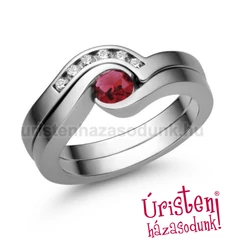 E204FR_C - RUBIN - CIRKÓNIA Eljegyzési gyűrű