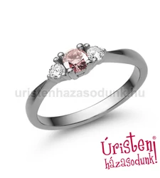 E208FZR_B - RÓZSASZÍN ZAFÍR - GYÉMÁNT KÖVES Eljegyzési gyűrű