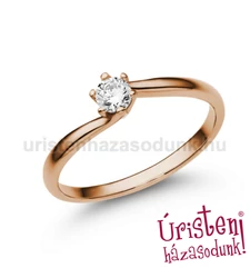 E209RC - CIRKÓNIA köves rozé arany Eljegyzési Gyűrű