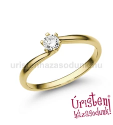 E209SC - CIRKÓNIA köves sárga arany Eljegyzési Gyűrű