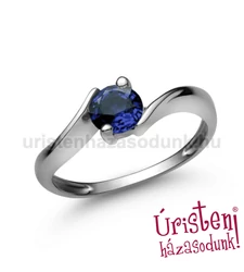 E20FZK - KÉK ZAFÍR köves fehér arany Eljegyzési Gyűrű