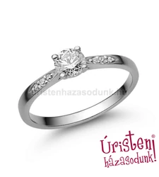 E210FC - CIRKÓNIA köves fehér arany Eljegyzési Gyűrű