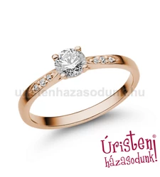 E210RC - CIRKÓNIA köves rozé arany Eljegyzési Gyűrű