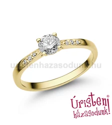 E210SC - CIRKÓNIA köves sárga arany Eljegyzési Gyűrű