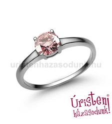 E24FZR - RÓZSASZÍN ZAFÍR köves fehér arany Eljegyzési Gyűrű