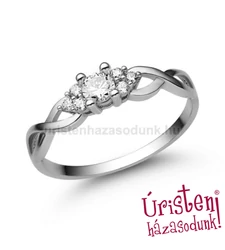 E301FC - CIRKÓNIA köves fehér arany Eljegyzési Gyűrű