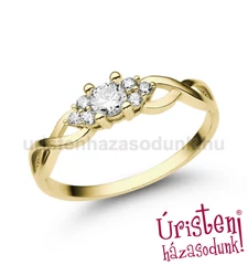 E301SC - CIRKÓNIA köves sárga arany Eljegyzési Gyűrű
