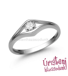 E302FC - CIRKÓNIA köves fehér arany Eljegyzési Gyűrű