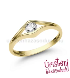 E302SC - CIRKÓNIA köves sárga arany Eljegyzési Gyűrű