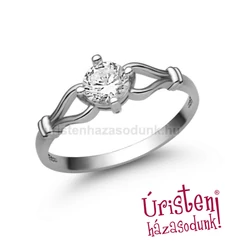 E303FC - CIRKÓNIA köves fehér arany Eljegyzési Gyűrű