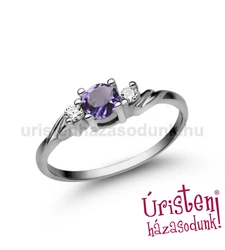 E304FM_C - AMETISZT - CIRKÓNIA KÖVES Eljegyzési gyűrű