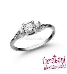 E304FC - CIRKÓNIA köves fehér arany Eljegyzési Gyűrű