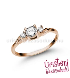 E304RC - CIRKÓNIA köves rozé arany Eljegyzési Gyűrű