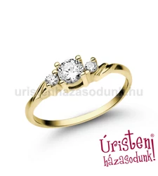 E304SC - CIRKÓNIA köves sárga arany Eljegyzési Gyűrű