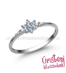 E306FK_C - AKVAMARIN - CIRKÓNIA Eljegyzési gyűrű