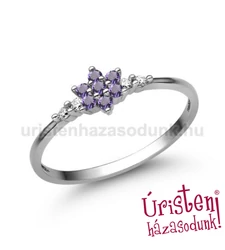 E306FM_C - AMETISZT - CIRKÓNIA KÖVES Eljegyzési gyűrű