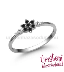 E306FBB_C - FEKETE GYÉMÁNT- CIRKÓNIA Eljegyzési gyűrű