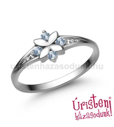 E308FK_C - AKVAMARIN - CIRKÓNIA Eljegyzési gyűrű