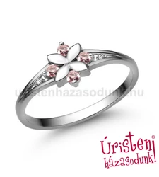 E308FZR_C - RÓZSASZÍN ZAFÍR - CIRKÓNIA KÖVES Eljegyzési gyűrű