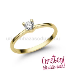 E309SC - CIRKÓNIA köves sárga arany Eljegyzési Gyűrű