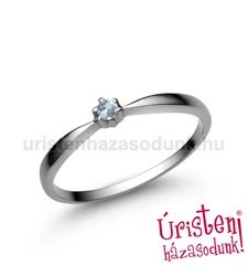 E30FK - AKVAMARIN köves fehér arany Eljegyzési Gyűrű