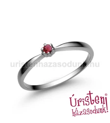 E30FR - RUBIN köves fehér arany Eljegyzési Gyűrű