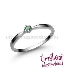 E30FS - SMARAGD köves fehér arany Eljegyzési Gyűrű