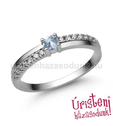 E311FK_C - AKVAMARIN - CIRKÓNIA Eljegyzési gyűrű