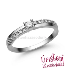E311FC - CIRKÓNIA köves fehér arany Eljegyzési Gyűrű